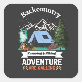 Abenteuer ruft uns an quadratischer aufkleber