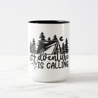 Abenteuer ruft zweifarbige tasse