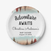 Abenteuer Rustic Forest Baby Dusche Pappteller (Vorderseite)