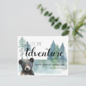 Abenteuer Rustikale Watercolor Bärenschwangerschaf Ankündigung (Stehend Vorderseite)