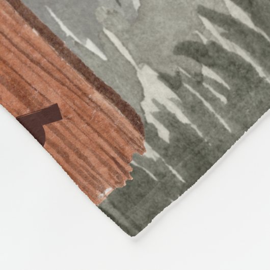 Abenteuer Rustikaler Wald & Baum Wasserfarbener Me Fleecedecke (Ecke)