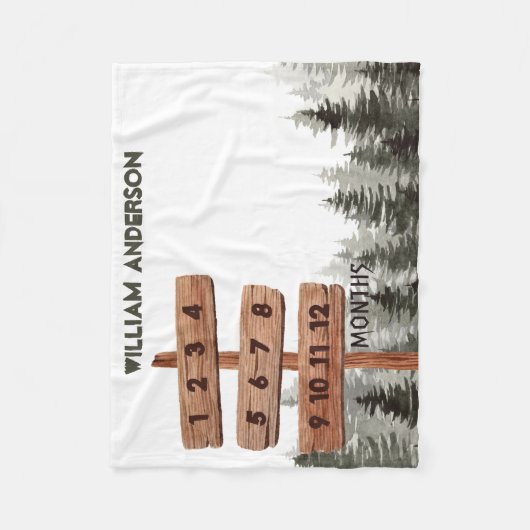 Abenteuer Rustikaler Wald & Baum Wasserfarbener Me Fleecedecke (Vorderseite)