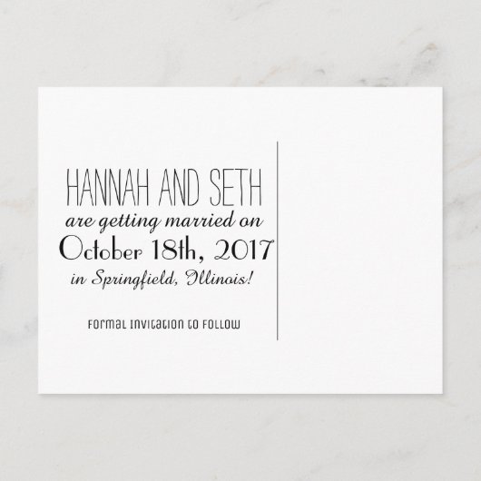 Abenteuer Save the Date Postkarte (Rückseite)