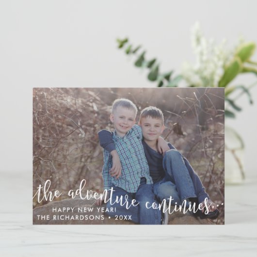 Abenteuer-Script-Neujahrskarte Feiertagskarte (Stehend Vorderseite)