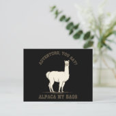 ABENTEUER SIE SAGEN ALPACA MEINE BAGS Funny Wander Postkarte (Stehend Vorderseite)