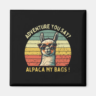 Abenteuer Sie Sagen Alpaka Meine Taschen Vintage F Magnet