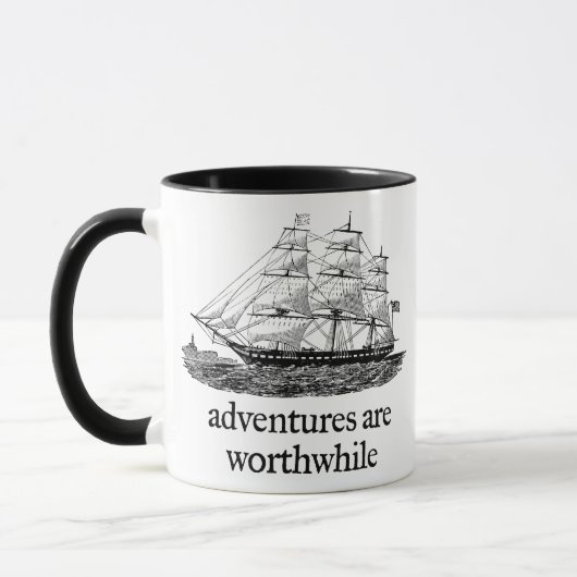 Abenteuer sind lohnende Reise-Tasse Tasse (Links)