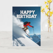 Abenteuer-Ski-Geburtstagskarte Karte (Gelbe Blume)