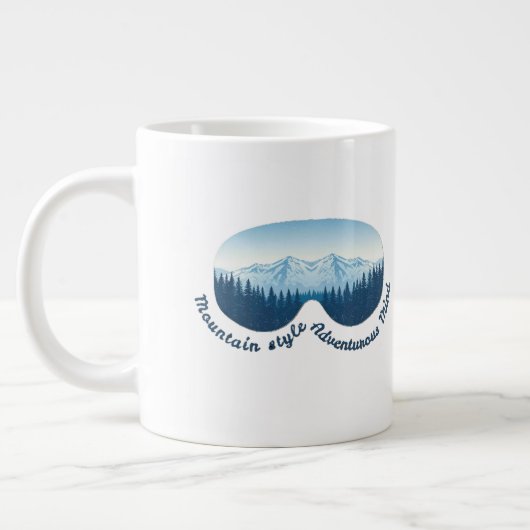 Abenteuer-Skibrille-Bergreflexion Jumbo-Tasse (Links)