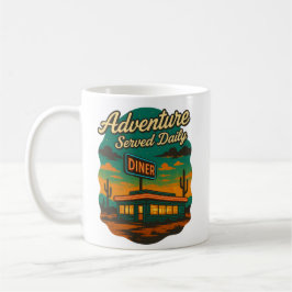 Abenteuer täglich Retro Diner Print Kaffeetasse