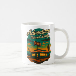 Abenteuer täglich Retro Diner Print Kaffeetasse