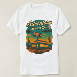Abenteuer täglich Retro Diner Print T-Shirt