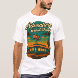 Abenteuer täglich Retro Diner Print T-Shirt