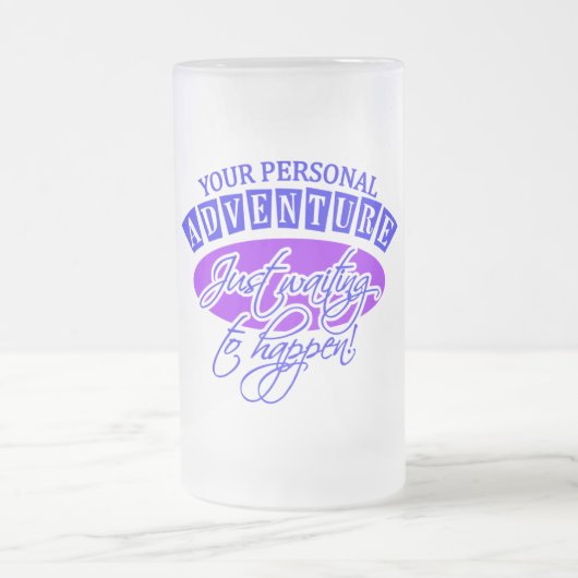 ABENTEUER-Tasse - wählen Sie Stil & Farbe Mattglas Bierglas (Mittel)