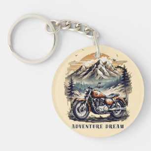 Abenteuer Traum: Vintage-Legende Fahrrad-Roadtrip Schlüsselanhänger