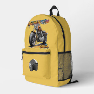 Abenteuer-Traumfahrt – Vintage-Chopper-Motorrad  Bedruckter Rucksack