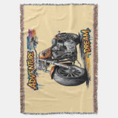 Abenteuer Traumfahrt – Vintage Chopper Motorrad Decke (Vorderseite Vertikal)