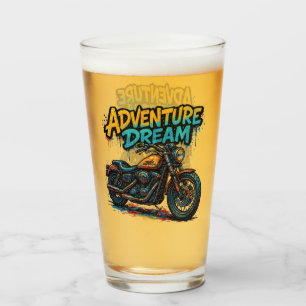 Abenteuer-Traumfahrt / Vintage-Chopper-Motorrad Glas