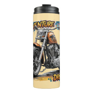 Abenteuer Traumfahrt – Vintage Chopper Motorrad Thermosbecher