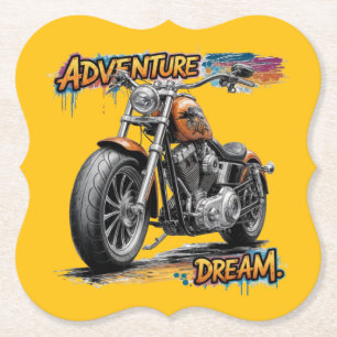 Abenteuer Traumfahrt – Vintage Chopper Motorrad Untersetzer