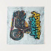 Abenteuer-Traumfahrt / Vintage-Chopper-Motorrad Wandteppich (Vorderseite (Horizontal))