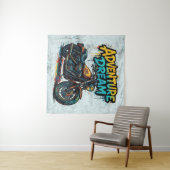 Abenteuer-Traumfahrt / Vintage-Chopper-Motorrad Wandteppich (Beispiel (Horizontal))