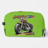 Abenteuer-Traumfahrt – Vintage-Chopper-Motorrad Waschbeutel (Vorderseite)
