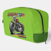 Abenteuer-Traumfahrt – Vintage-Chopper-Motorrad Waschbeutel (Rechte Ecke)