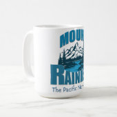 Abenteuer-Typografie Mount Rainier | Wortkunst-Des Kaffeetasse (Vorderseite Links)
