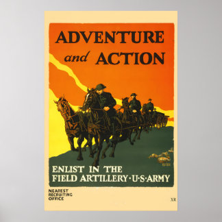 Abenteuer und Action - Eintritt in die Feldartille Poster