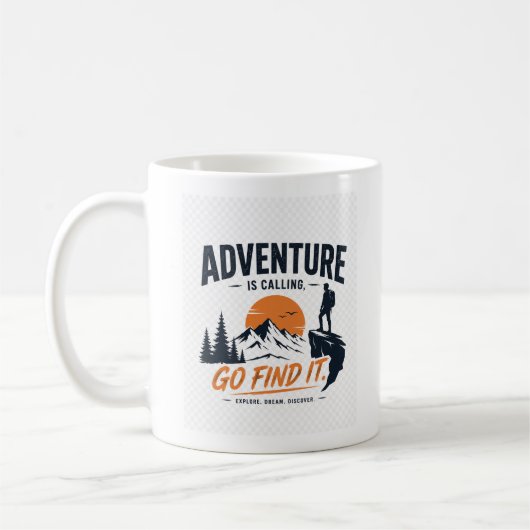 Abenteuer- und Outdoor-Entdecker-Design Kaffeetasse (Links)