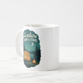Abenteuer Unter den Sternen Retro Camping Kunst Kaffeetasse (Vorderseite Links)