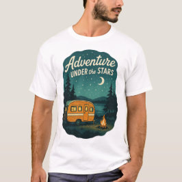 Abenteuer Unter den Sternen Retro Camping Kunst T-Shirt