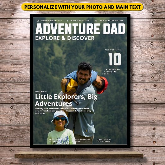 Abenteuer-Vater-Magazin mit anpassbarem Foto Poster