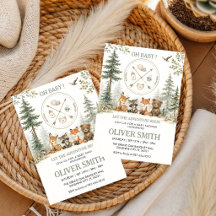 Abenteuer Wald Camping Tiere Baby Shower