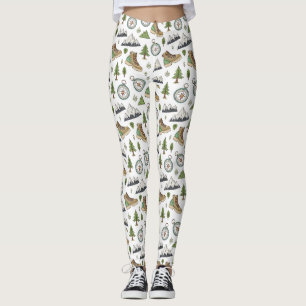 Abenteuer-Wander-Nahtlosmuster Leggings