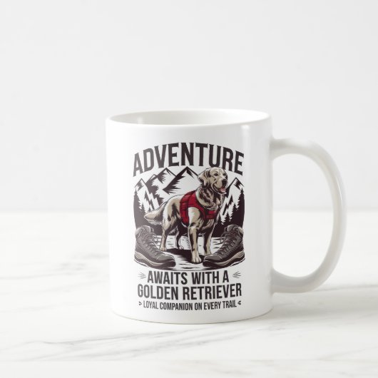 Abenteuer Wandern mit Golden Retriever Design Kaffeetasse (Rechts)