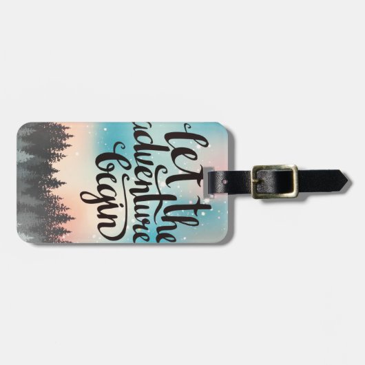 Abenteuer Wanderwälder Bäume Beginnen Gepäckanhänger (Vorderseite horizontal)