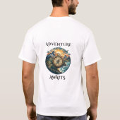 Abenteuer warten Abenteuer Design T-Shirt (Rückseite)
