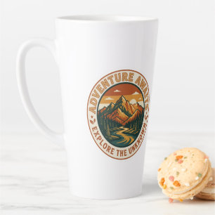 Abenteuer warten Aufkleber - Vintage Berg Natio Milchtasse