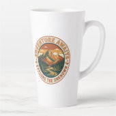 Abenteuer warten Aufkleber - Vintage Berg Natio Milchtasse (Rechts)