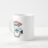 Abenteuer warten bei jedem Wurf Kaffeetasse (Vorderseite Links)