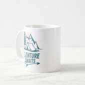 Abenteuer warten draußen Camping Kaffee Kaffeetasse (Vorderseite Links)