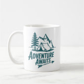 Abenteuer warten draußen Camping Kaffee Kaffeetasse (Links)