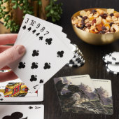 Abenteuer warten. Fantasielandschaft Spielkarten (In Situ)