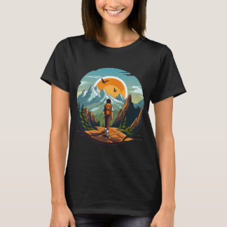 Abenteuer warten Grafik-T-Shirt für Bergwandern T-Shirt