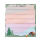 Abenteuer warten: Hinweise aus dem Camp Notepad Notizblock (Vorderseite)