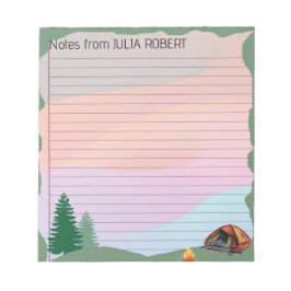 Abenteuer warten: Hinweise aus dem Camp Notepad Notizblock