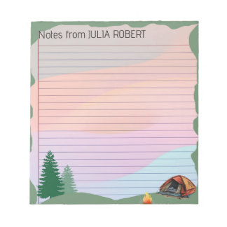 Abenteuer warten: Hinweise aus dem Camp Notepad Notizblock