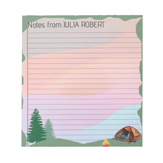 Abenteuer warten: Hinweise aus dem Camp Notepad Notizblock (Vorderseite)